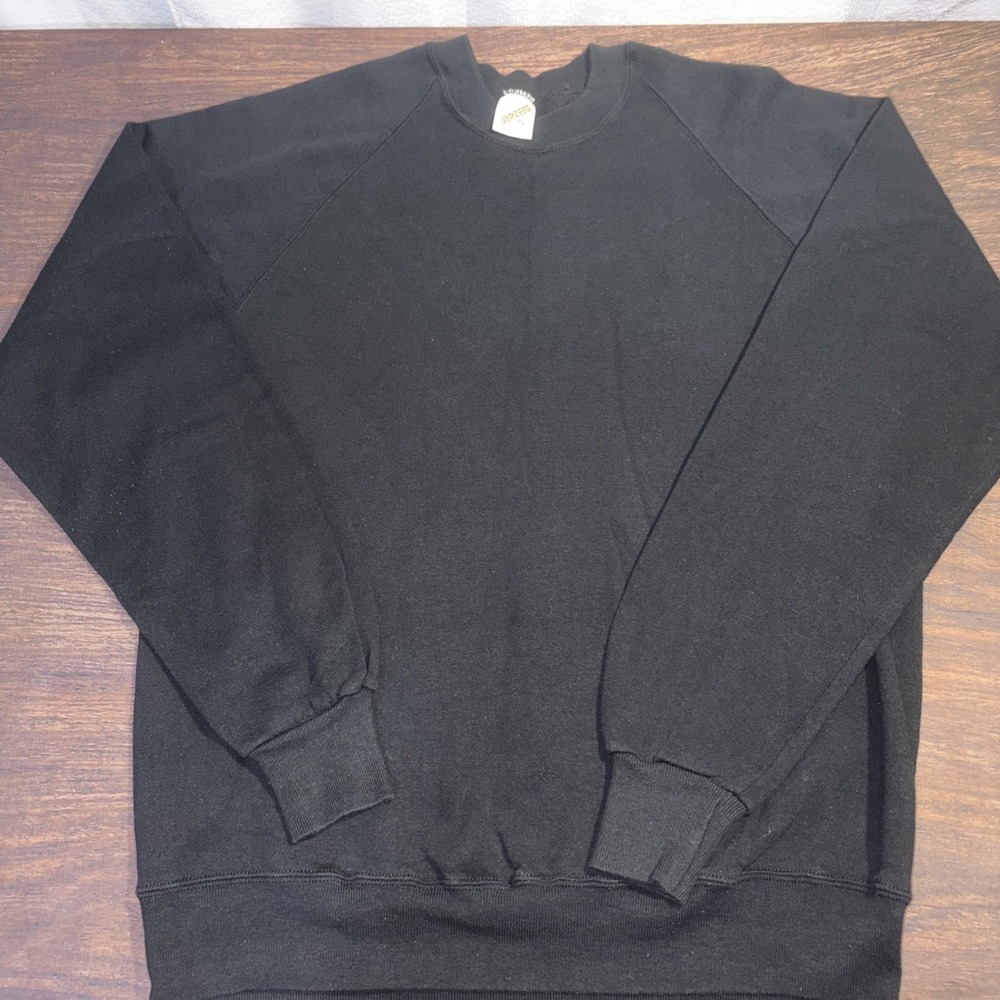 Vintage Jerzees XL Black Crewneck Sweatshirt Blank USA Fleece